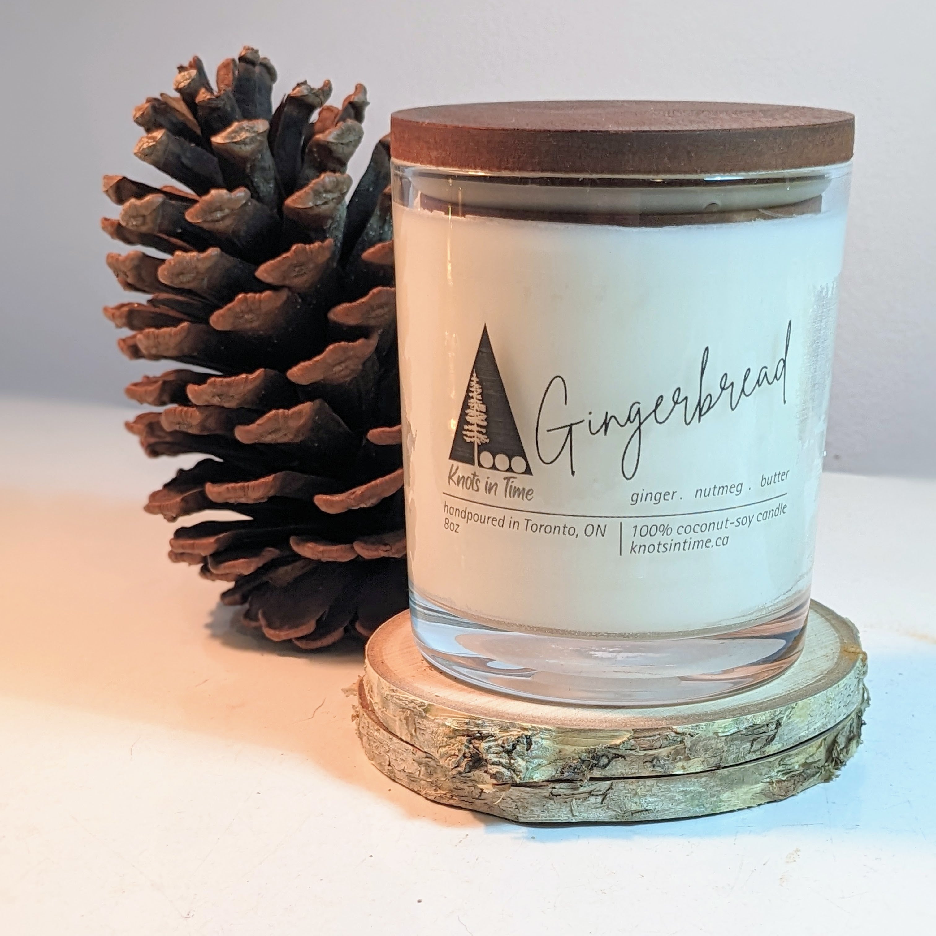 Gingerbread 8oz Clear Glass Candle